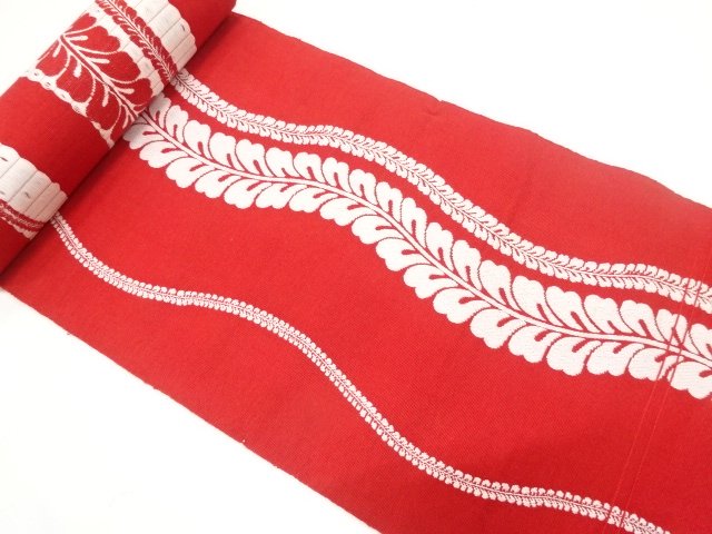 JAPANESE KIMONO / ANTIQUE EIGHT-SIDED OBI BOLT WOVEN / A DOKKO WISTERI